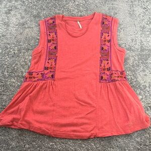 Free People Pink Embellished Boxy Tank Top